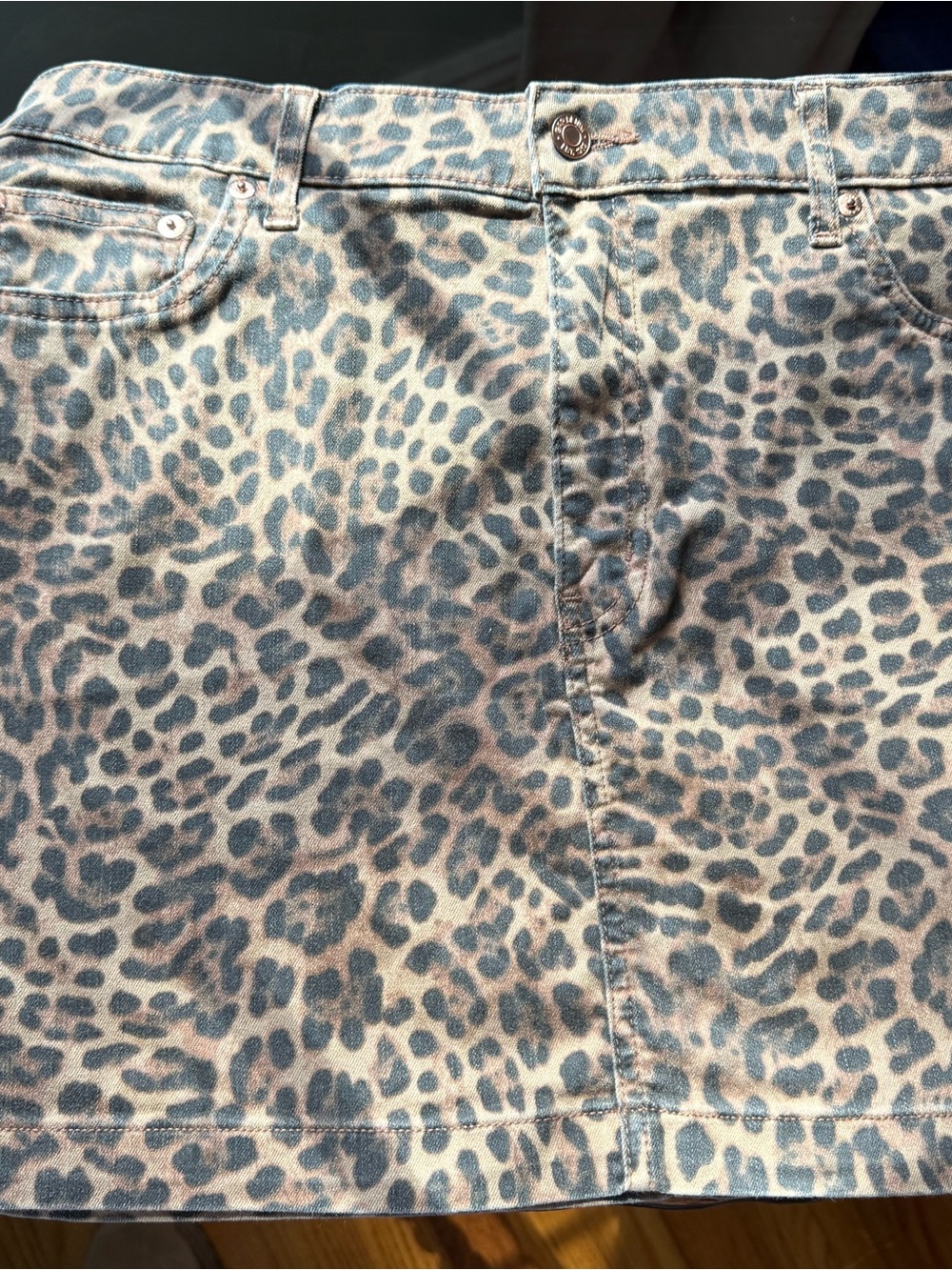 GAP Leopard-Print Mini Skirt in Tan and Black.